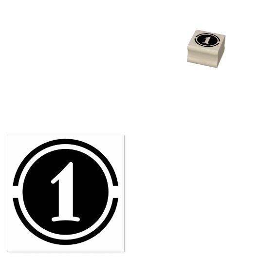 Tampons Encreurs "Stylisé Numéro 1" Timbre en caoutchouc (Tamponné)