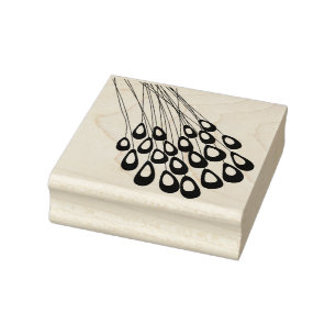 Tampons Encreurs Stylisé Peacock Feather Moderne Timbre en caoutcho