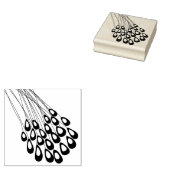 Tampons Encreurs Stylisé Peacock Feather Moderne Timbre en caoutcho (Tamponné)