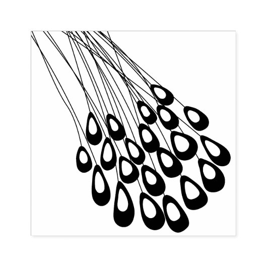 Tampons Encreurs Stylisé Peacock Feather Moderne Timbre en caoutcho (Impression)