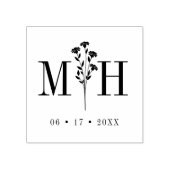 Tampons Encreurs Stylish Chic Wedding Wildflowers Initials Monogram (Impression)