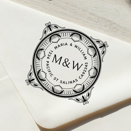 Tampons Encreurs Stylized Lemons & Bows Wooden Return Address Stamp