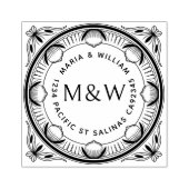 Tampons Encreurs Stylized Lemons & Bows Wooden Return Address Stamp (Impression)