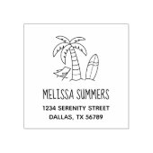 Tampons Encreurs Summer Beach Palm Surboard Adresse (Impression)