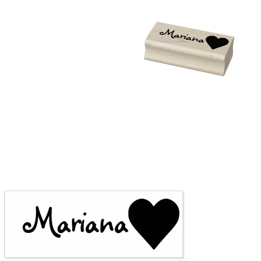 Tampons Encreurs Symbole cardiaque simple personnalisé Nom personna (Tamponné)