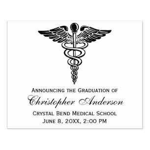 Tampons Encreurs Symbole de Caduceus Médicale diplômé Invitation
