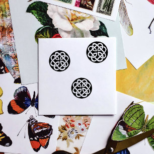 Tampons Encreurs Symbole de cercle en entrelacs celtique noir et bl