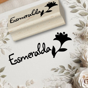 Tampons Encreurs Symbole de fleur de Tulipe Cute Nom personnalisé T