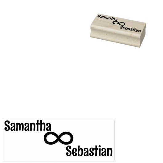 Tampons Encreurs Symbole d'infini mignon simple personnalisé deux n (Tamponné)