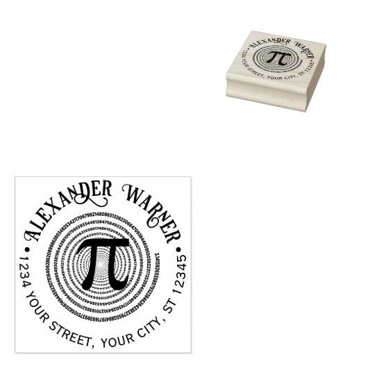 Tampons Encreurs Symbole mathématiques Pi Spiral LETTRE Grecque Nom (Tamponné)