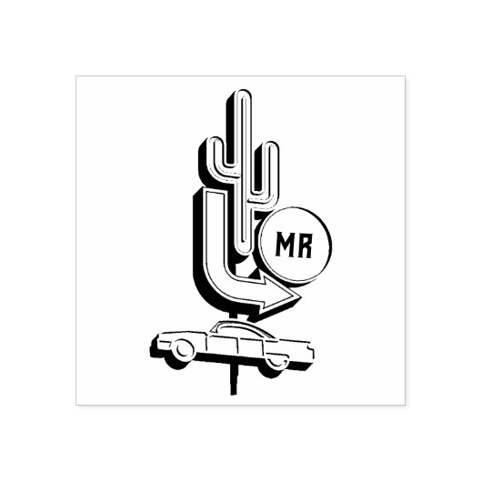 Tampons Encreurs Symbole Monogram Retro Diner (Impression)