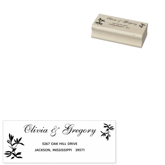 Tampons Encreurs Symphonie florale intemporelle en Mariage bleu (Tamponné)