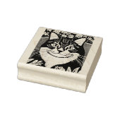 Tampons Encreurs Tabby Cat entouré de fleurs (Tampon)