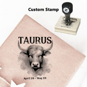 Tampons Encreurs Taurus Bull Astrologie Zodiac Signal Personnalisé 