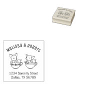 Tampons Encreurs Teacup Foxes Couple Adresse (Tamponné)