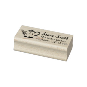 Tampons Encreurs Teapot Tea Party Polka Dot Adresse personnalisée