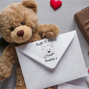 Tampons Encreurs Teddy Bear Hugues et baisers Timbre en caoutchouc