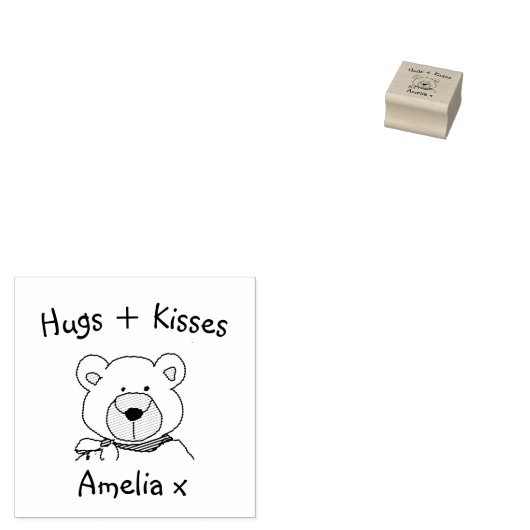 Tampons Encreurs Teddy Bear Hugues et baisers Timbre en caoutchouc (Tamponné)