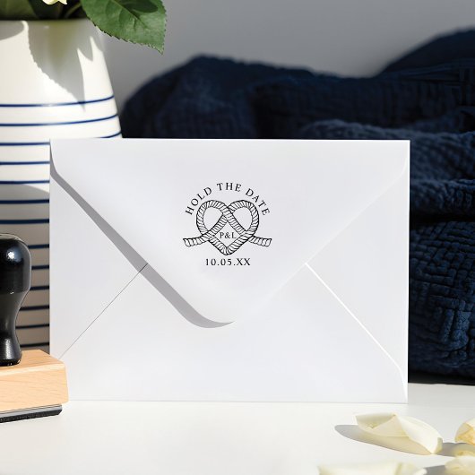 Tampons Encreurs Tenir La Date Corde Coeur Monogramme Mariage Nauti