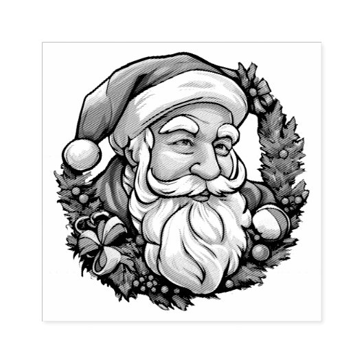 Tampons Encreurs Tête de Noël à couronne (Impression)