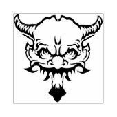 Tampons Encreurs Tête démon avec cornes illustration timbre art (Impression)