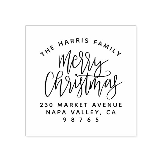 Tampons Encreurs Texte courbe Nom de famille Noël Adresse de retour (Impression)