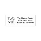 Tampons Encreurs TEXTE GRAPHIQUE LOVE Nom Adresse de retour (Tamponné)
