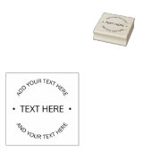 Tampons Encreurs Texte modifiable simple et moderne | Blanc et noir (Tamponné)