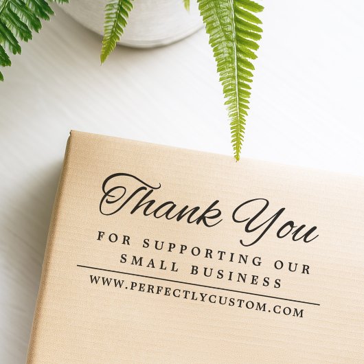 Tampons Encreurs Thank you supporting business URL elegant font
