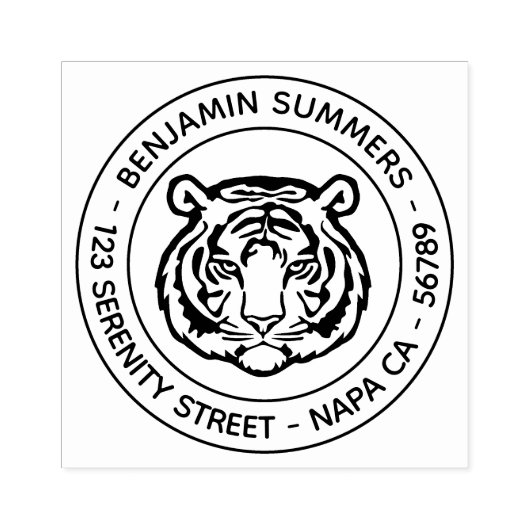 Tampons Encreurs Tiger, Wild Cat Round Address (Impression)