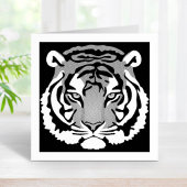 Tampons Encreurs Tigre, chat sauvage sur noir