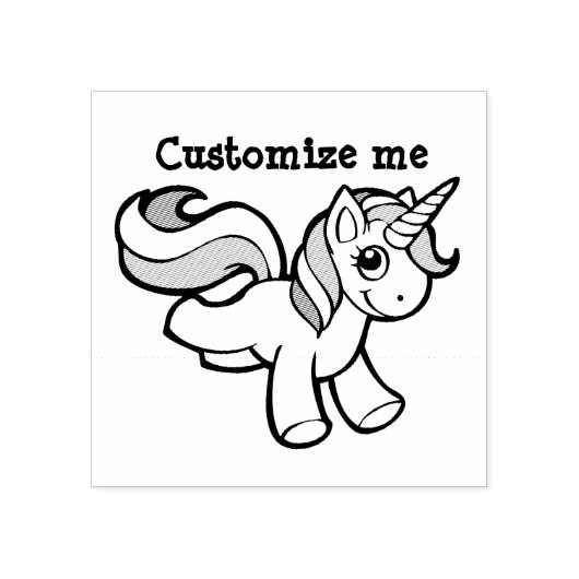 Tampons Encreurs Timbre à licorne mignonne (Impression)