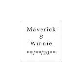 Tampons Encreurs Timbre à poignée de bois avec nom et date du coupl (Impression)