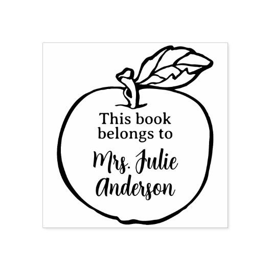 Tampons Encreurs Timbre Apple personnalisé pour enseignants (Impression)