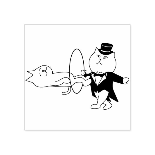 Tampons Encreurs timbre art magicien chat (Impression)
