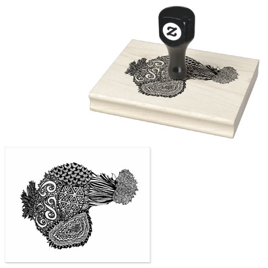 Tampons Encreurs Timbre au poulet Silkie (Tamponné)