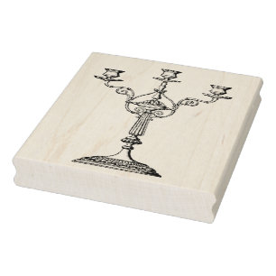 Tampons Encreurs Timbre Candelabra en caoutchouc Vintage