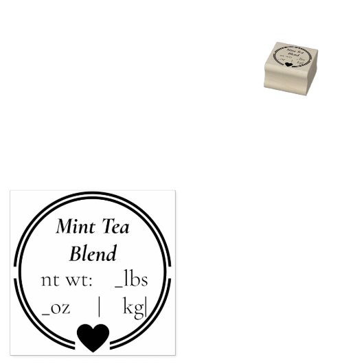 Tampons Encreurs Timbre caoutchouc à thé simple et personnalisable (Tamponné)