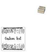 Tampons Encreurs Timbre caoutchouc Floral Custom Text (Tamponné)