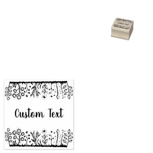 Tampons Encreurs Timbre caoutchouc Floral Custom Text (Tamponné)