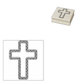 Tampons Encreurs timbre croix ornementale fleurie (Tamponné)