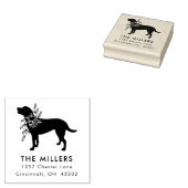Tampons Encreurs Timbre d'adresse de Carré personnalisé de chien fl (Tamponné)