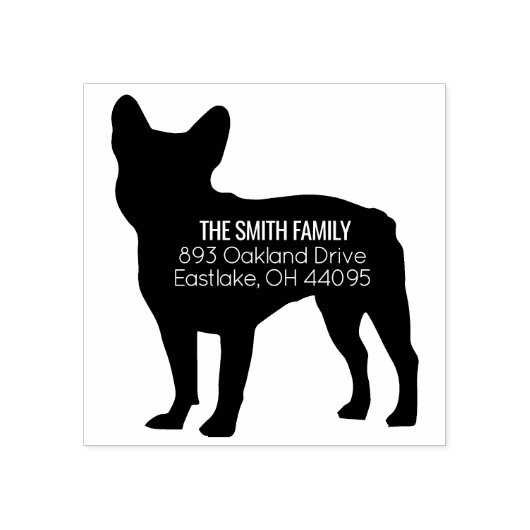 Tampons Encreurs Timbre d'adresse de chien de taureau français (Impression)