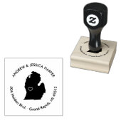 Tampons Encreurs Timbre d'adresse de Faire-part mobile du Michigan (Tamponné)