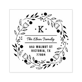 Tampons Encreurs Timbre d'adresse de monogramme de couronne de Whim