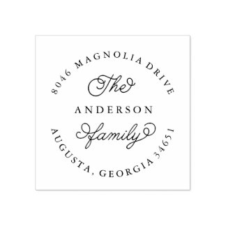 Tampons Encreurs Timbre d'adresse de retour arrondi pour la famille