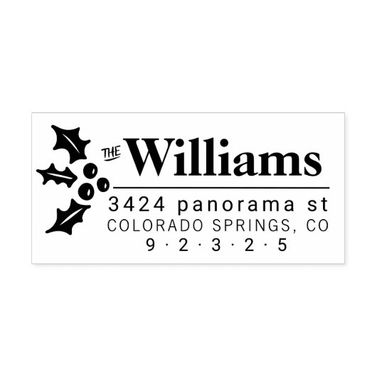 Tampons Encreurs Timbre d'adresse de retour avec la verdure de Noël (Impression)