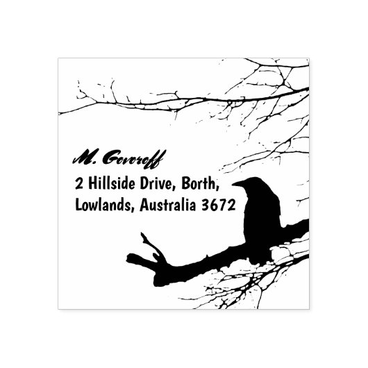 Tampons Encreurs Timbre d'adresse de retour Corbeau (Impression)