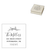 Tampons Encreurs Timbre d'adresse de retour de la famille de script (Tamponné)