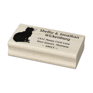 Tampons Encreurs Timbre d'adresse de retour de silhouette de Kitty